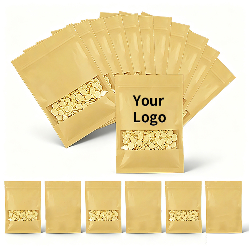 Flat Bottom Kraft Paper Ziploc - Logo Food Snack 评论和价格
