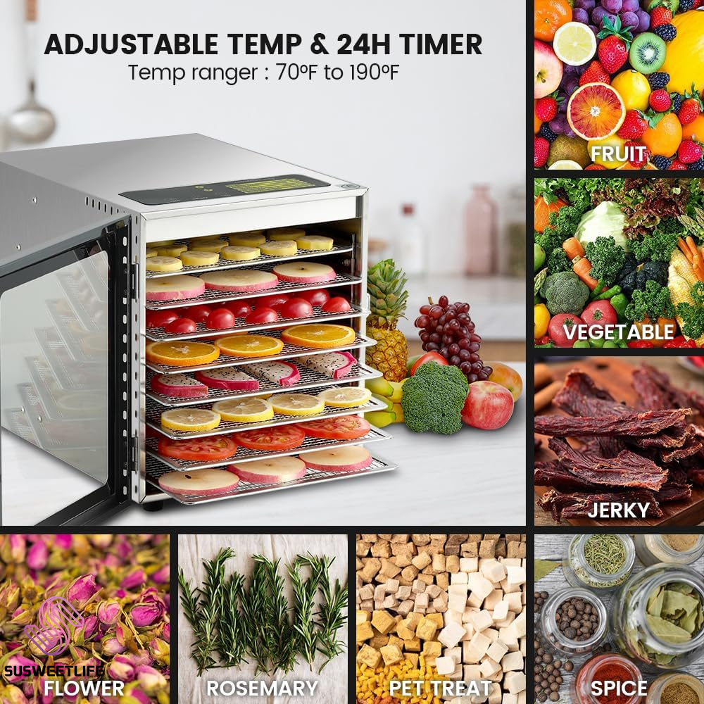 Large Capacity 8-Tray Food Deh - Healthy Snacks Food 评论和价格