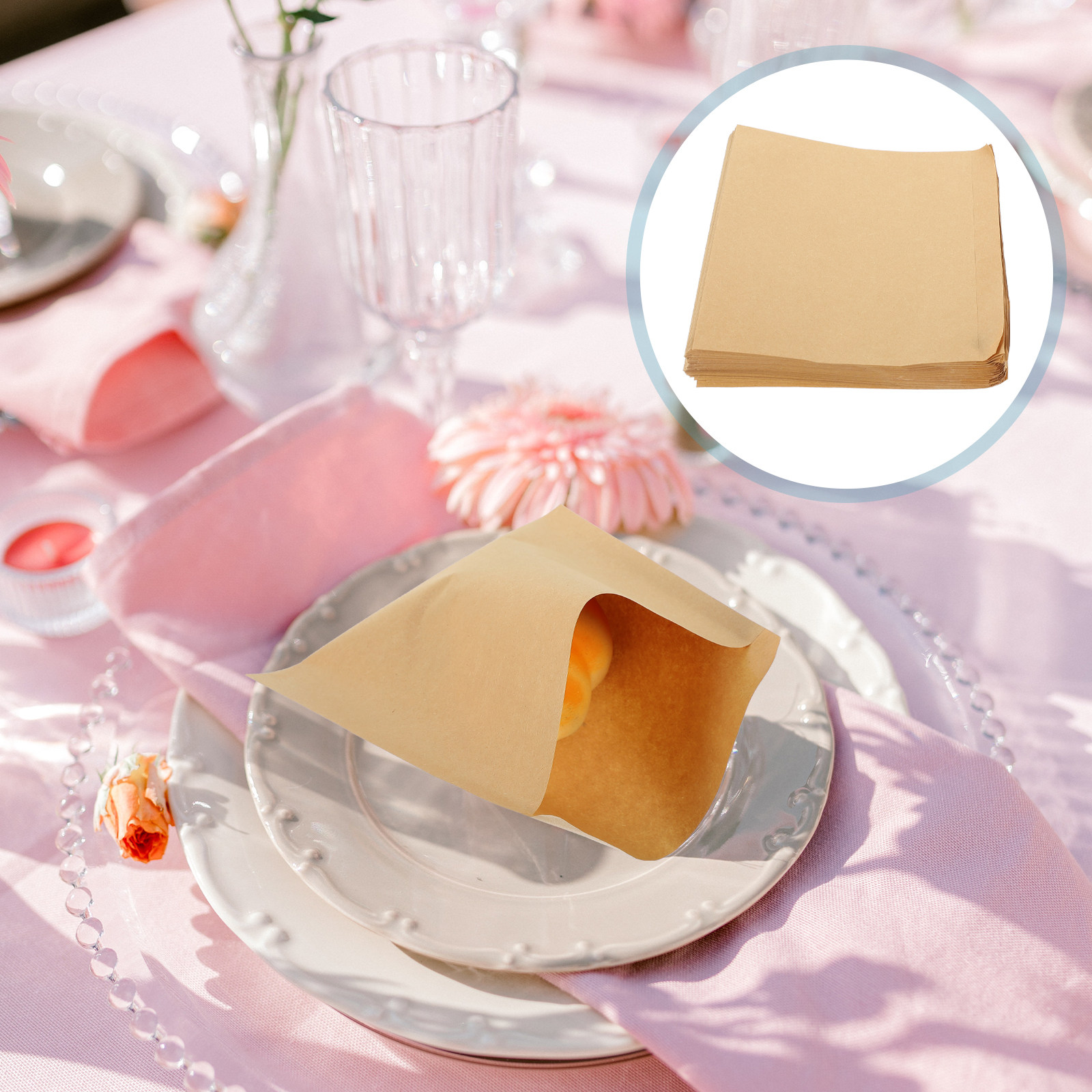 100Pcs Food Safe Kraft Paper B - Homemade Food Snacks 评论和价格