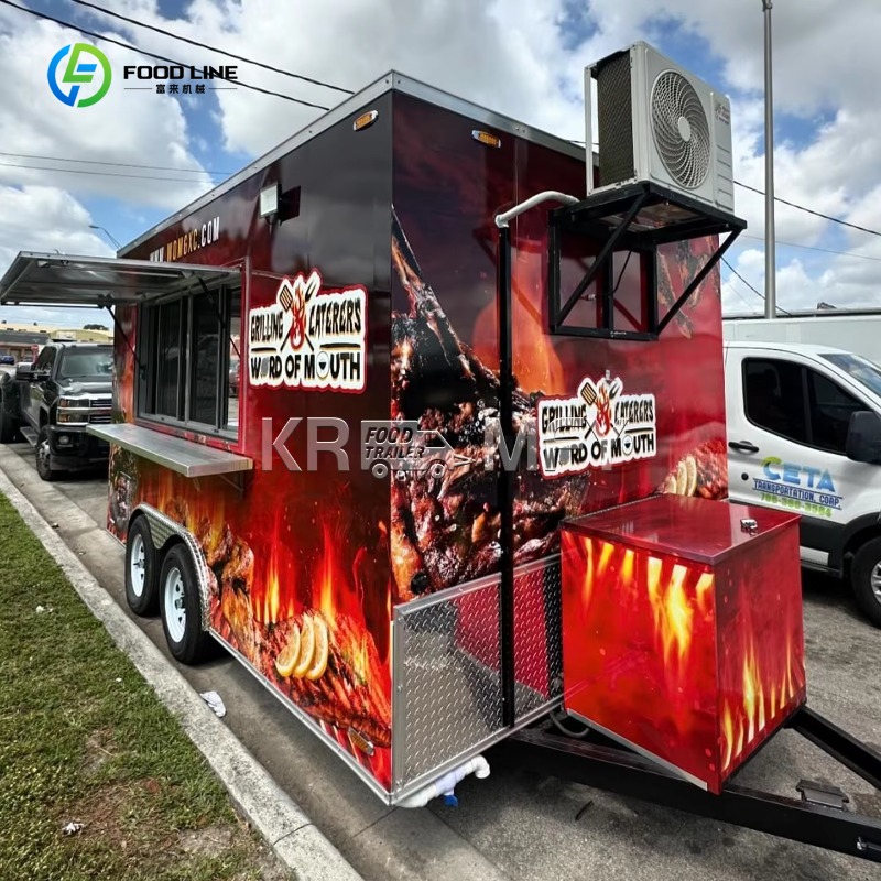 China Food Trailer Cart 4 Whee - Food Snacks Catering 评论和价格