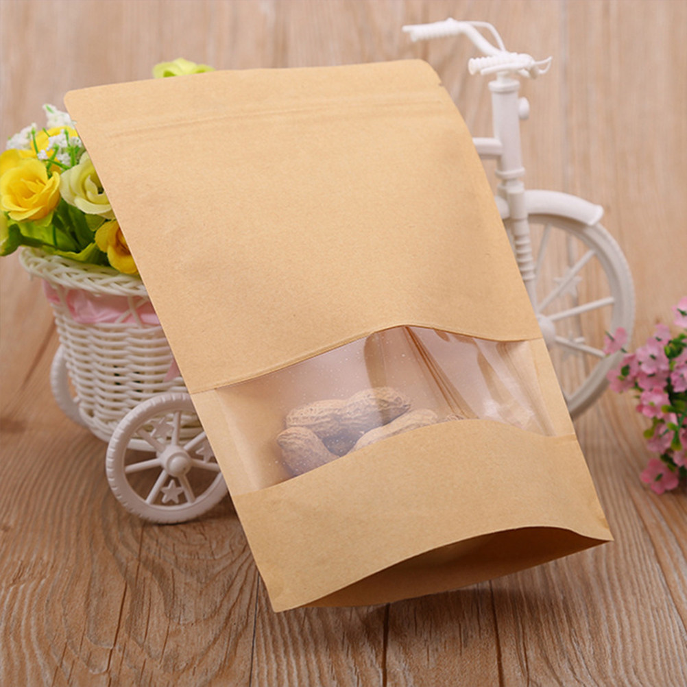 50Pcs Food Grade Kraft Stand U - Food With Snacks 评论和价格