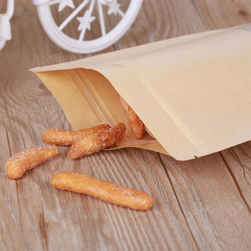 50Pcs Food Grade Kraft Stand U - Food With Snacks 评论和价格