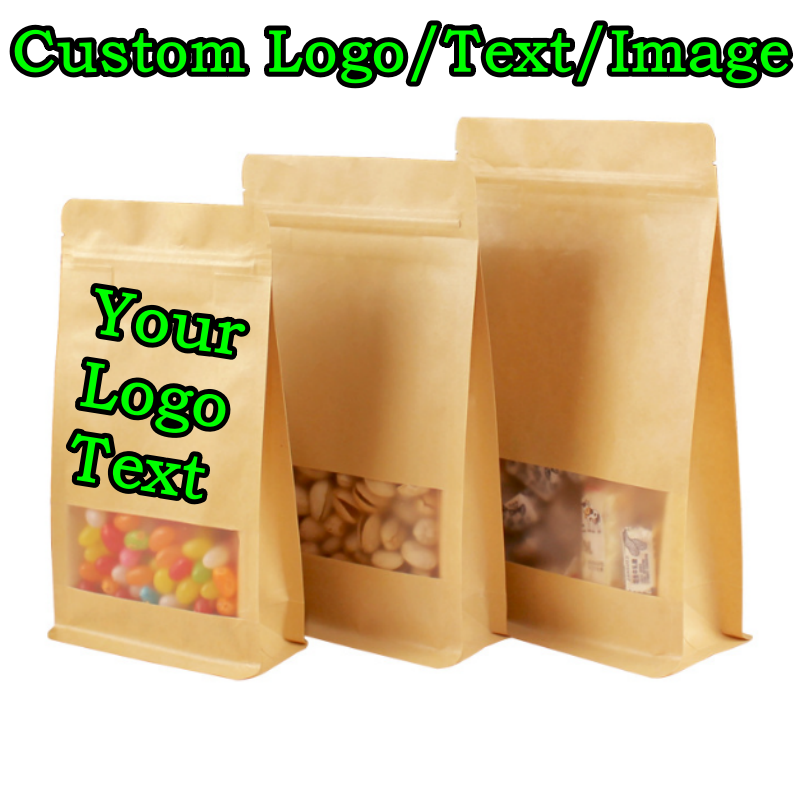 50PCS 3D Stand-up Kraft Paper  - Logo Food Snack 评论和价格