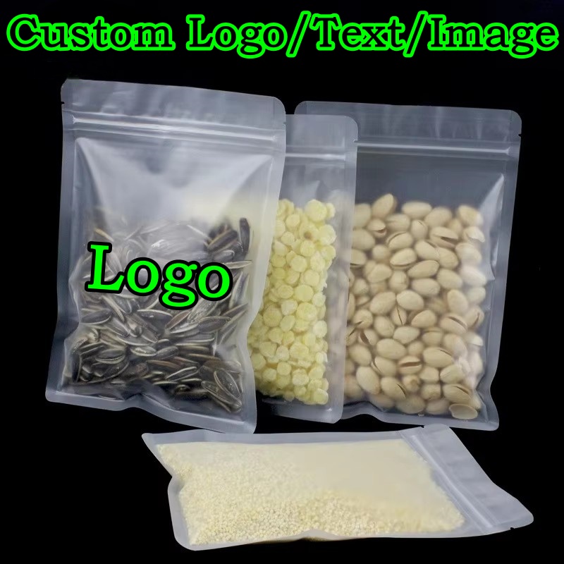 100PCS Frosted Plastic Ziplock - Logo Food Snack 评论和价格